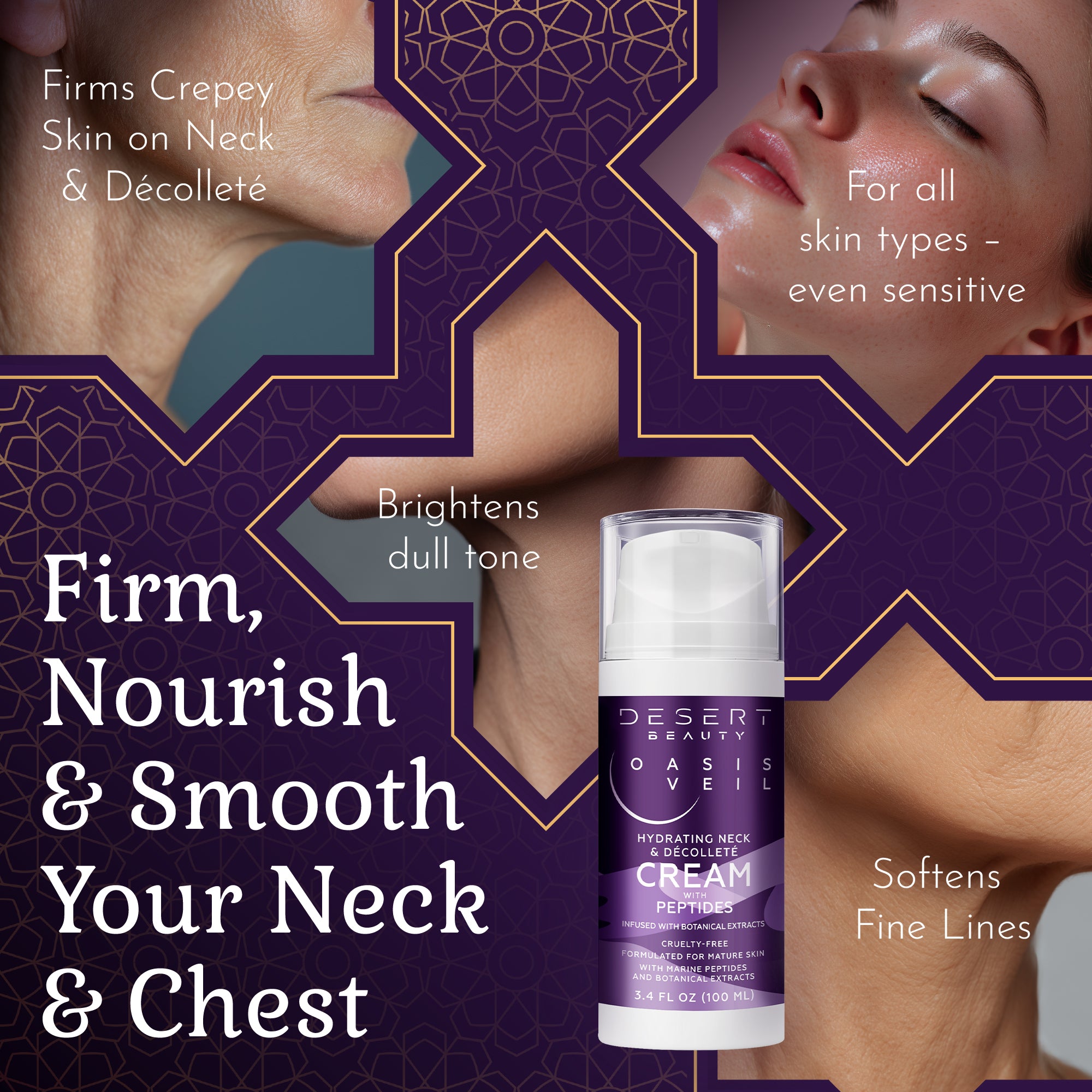 Firming Peptide Neck Cream for Crepey Skin | Oasis Veil – Desert