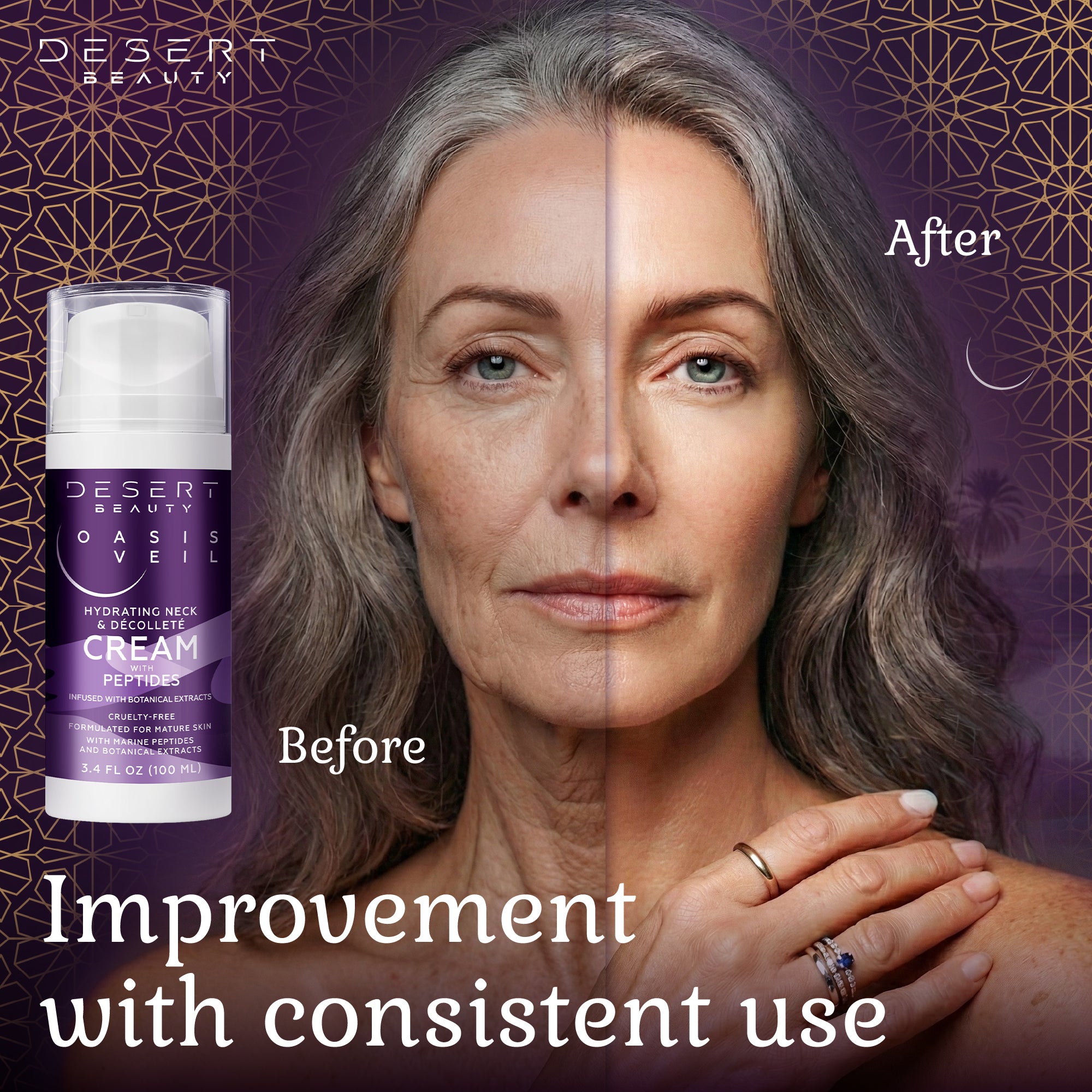 Firming Peptide Neck Cream for Crepey Skin | Oasis Veil – Desert